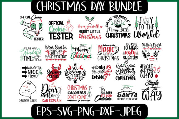 Christmas Day Bundle, Funny Design SVG for Graphics and Crafts