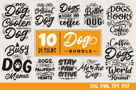Dog SVG Bundle 10 Design Funny: Graphics for Crafts & Branding