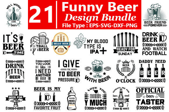 Funny Beer SVG Bundle for Graphics and Crafts