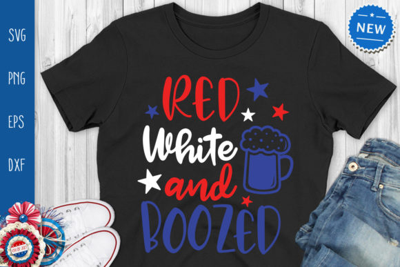 Red White and Boozed Svg Funny 4th July Graphics for Crafts